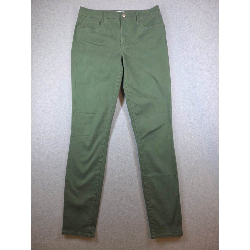 Loft Women Olive Green Skinny Pants Size 28 / 6 Tall Cotton Blend RN140923